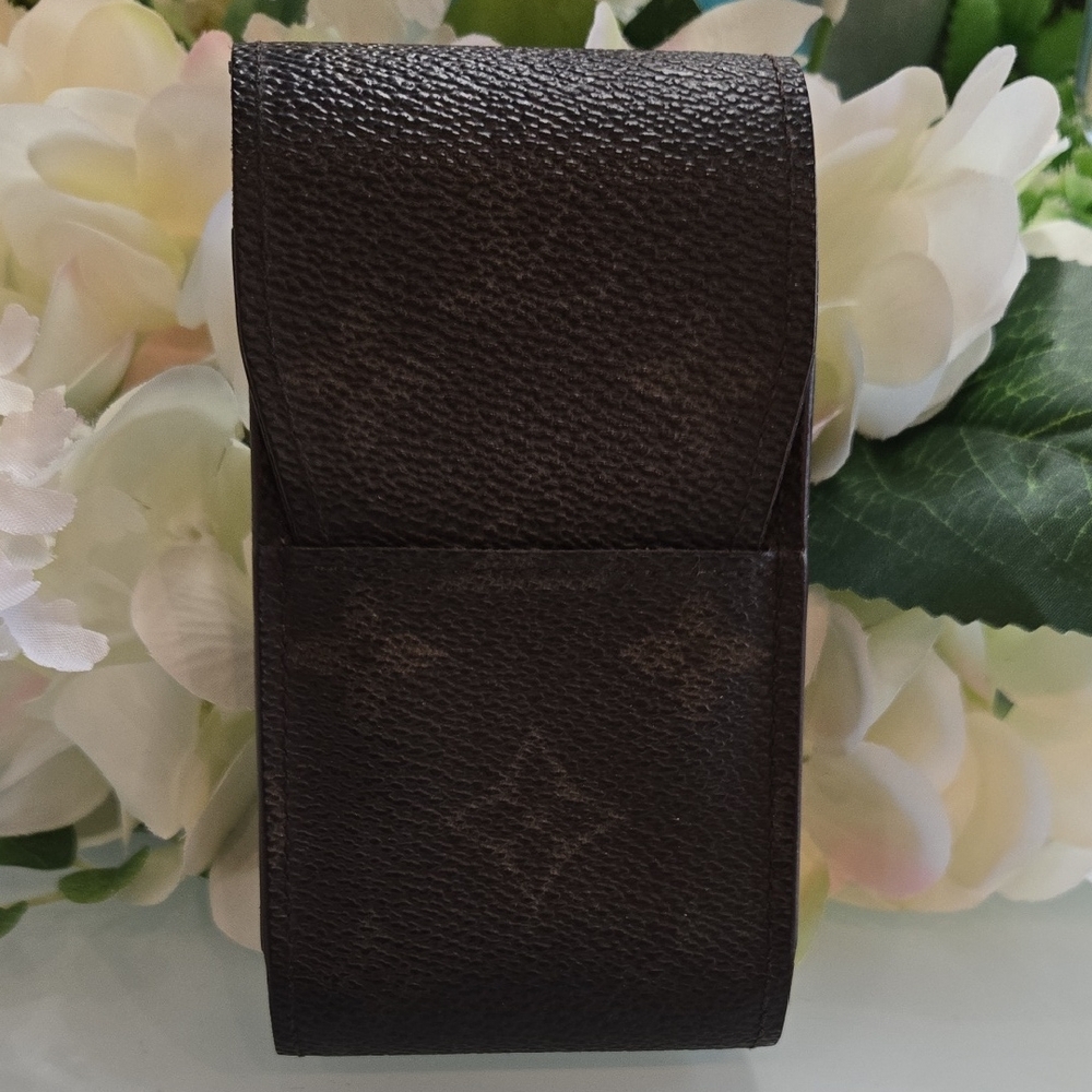 Brown Monogram Leather Pouch